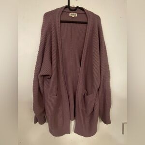 Listicle Dusty Purple Open-Front Cardigan